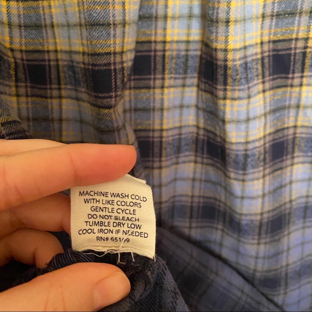 Blue Flannel Button Top - Picture 6 of 6